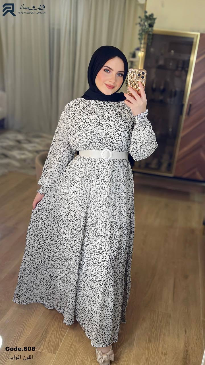 شيفون ابيض واسود