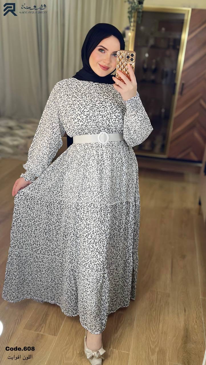 شيفون ابيض واسود